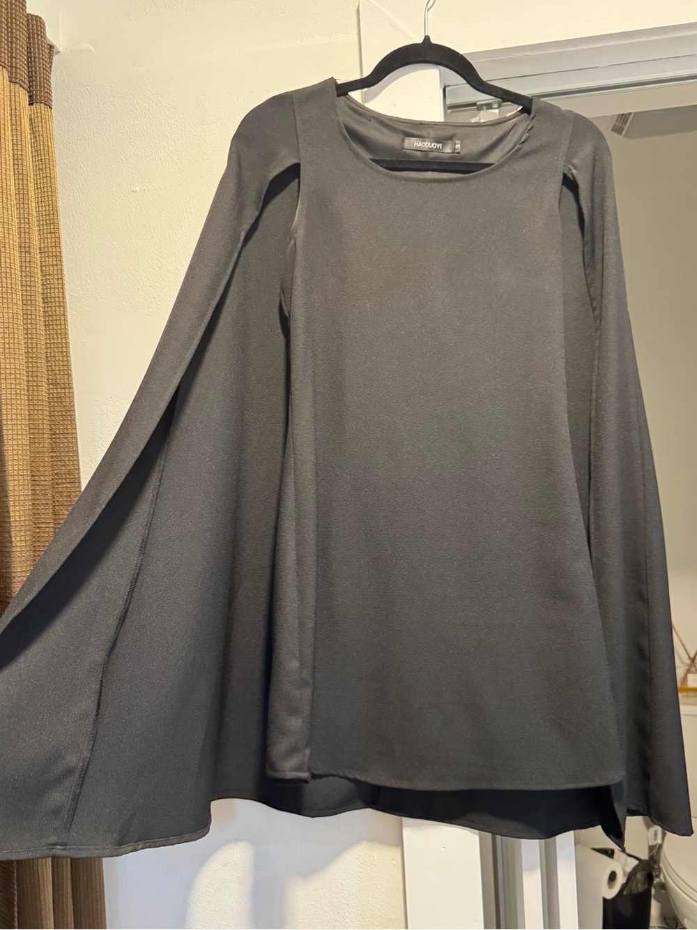 Black Cape dress. Cap Sleeve Women's Dress